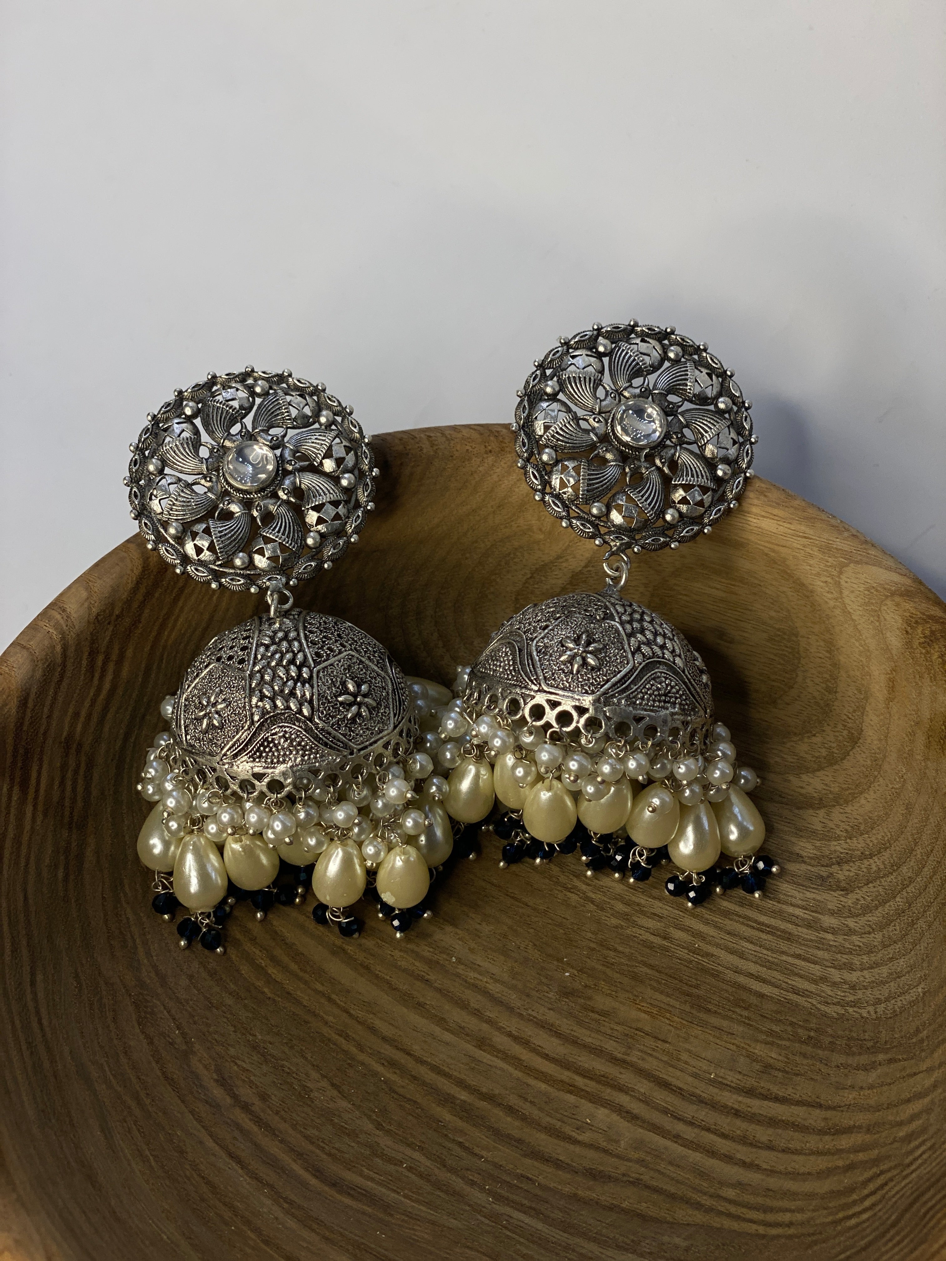 Aangan Oxidised Indian Jhumky