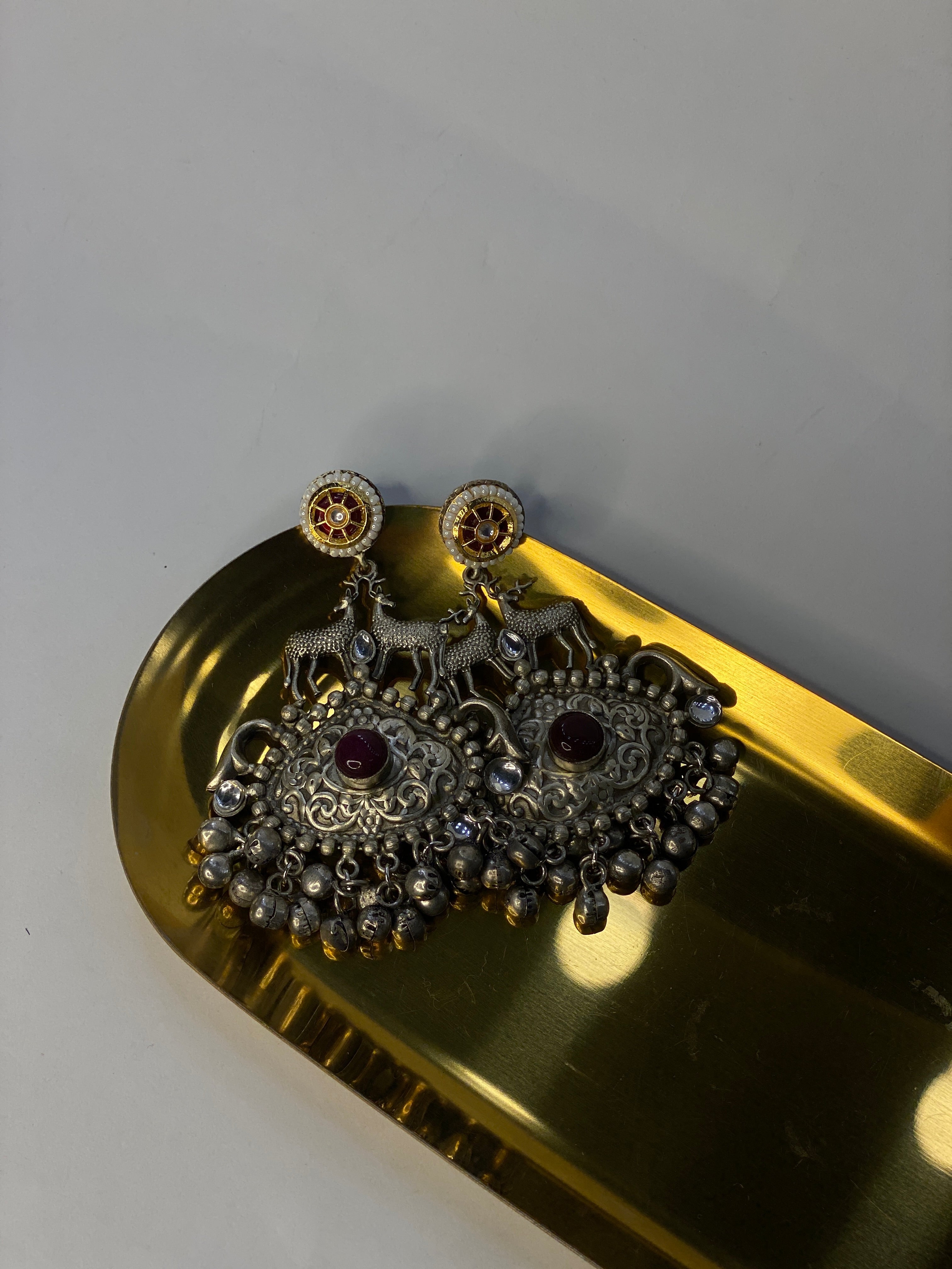 Heritage Oxidised Indian Jhumky